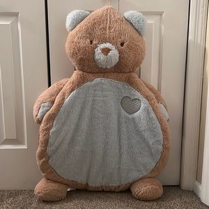 Baby blue& tan tummy time floor pillow